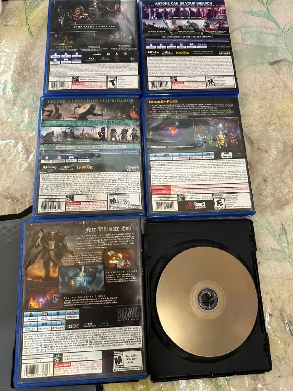 Lot of 6 PS4 Games Injustice 2 Watch Dogs Legion Assassins Creed Valhalla Super